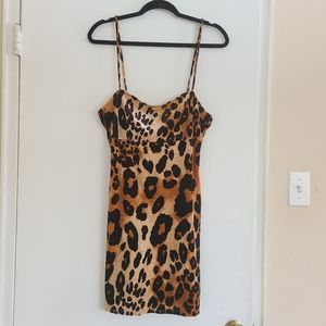 Leopard print mini dress